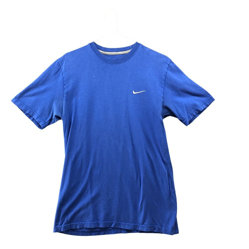 Nike T Shirt Mens S Regular Fit Blue Short‎ Sleeve Crewneck Swoosh Logo Cotton